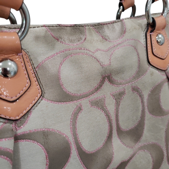 Coach Poppy Sparkle Pink Tote Handbag K1082-16289 Limited - Picture 6 of 13